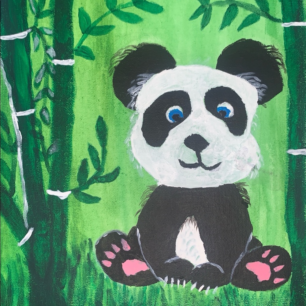 Acrylic Panda painting on canvas